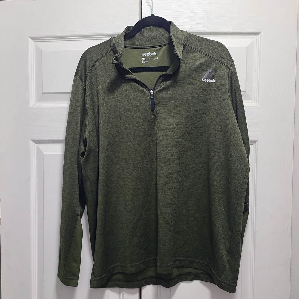 Reebok Green Quarter-Zip Pullover Men XL